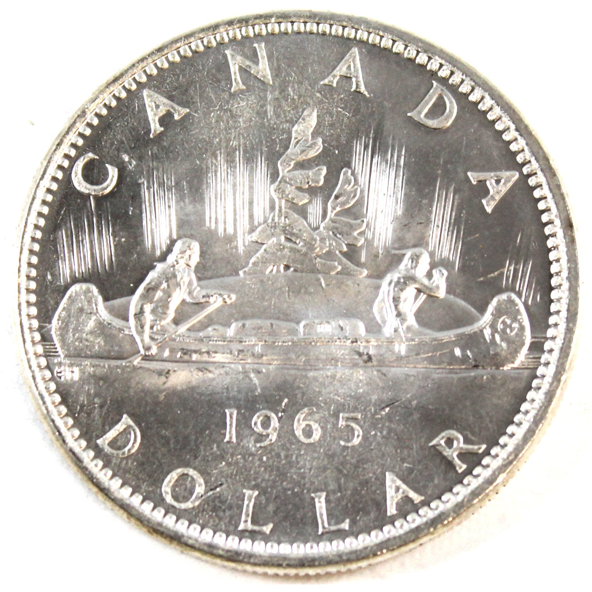 1965 Large Beads Ptd. 5 (Variety 4) Canada Dollar UNC+ (MS62)