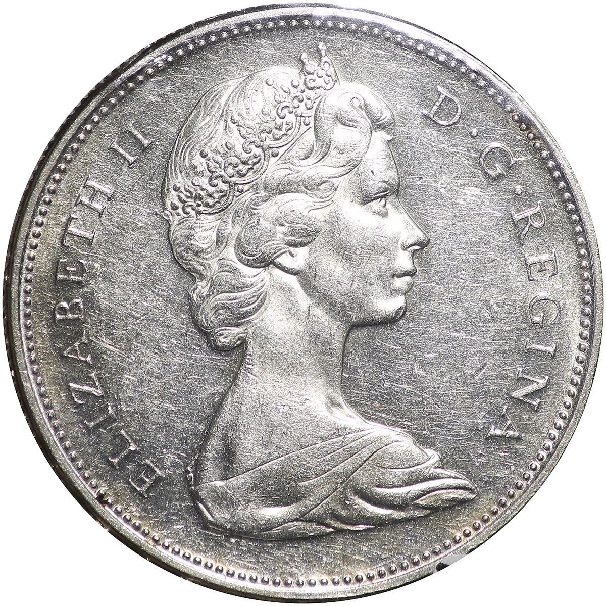 1965 Medium Beads Ptd. 5 (Variety 5) Canada Dollar EF-AU (EF45)