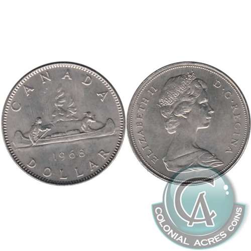 1968 No Island Canada Nickel Dollar UNC+ (MS62)