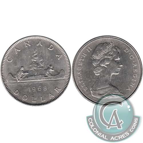 1968 Small Island Canada Nickel Dollar UNC+ (MS62)
