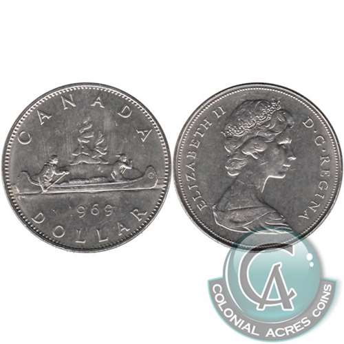 1969 Canada Nickel Dollar Uncirculated (MS60)