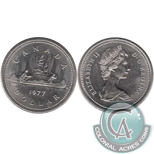 1977 Var. 1 Att. Jewel SWL Canada Nickel Dollar UNC+ (MS62)