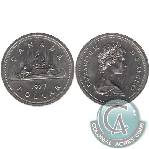 1977 Var. 2 Det. Jewel FWL Canada Nickel Dollar Circulated