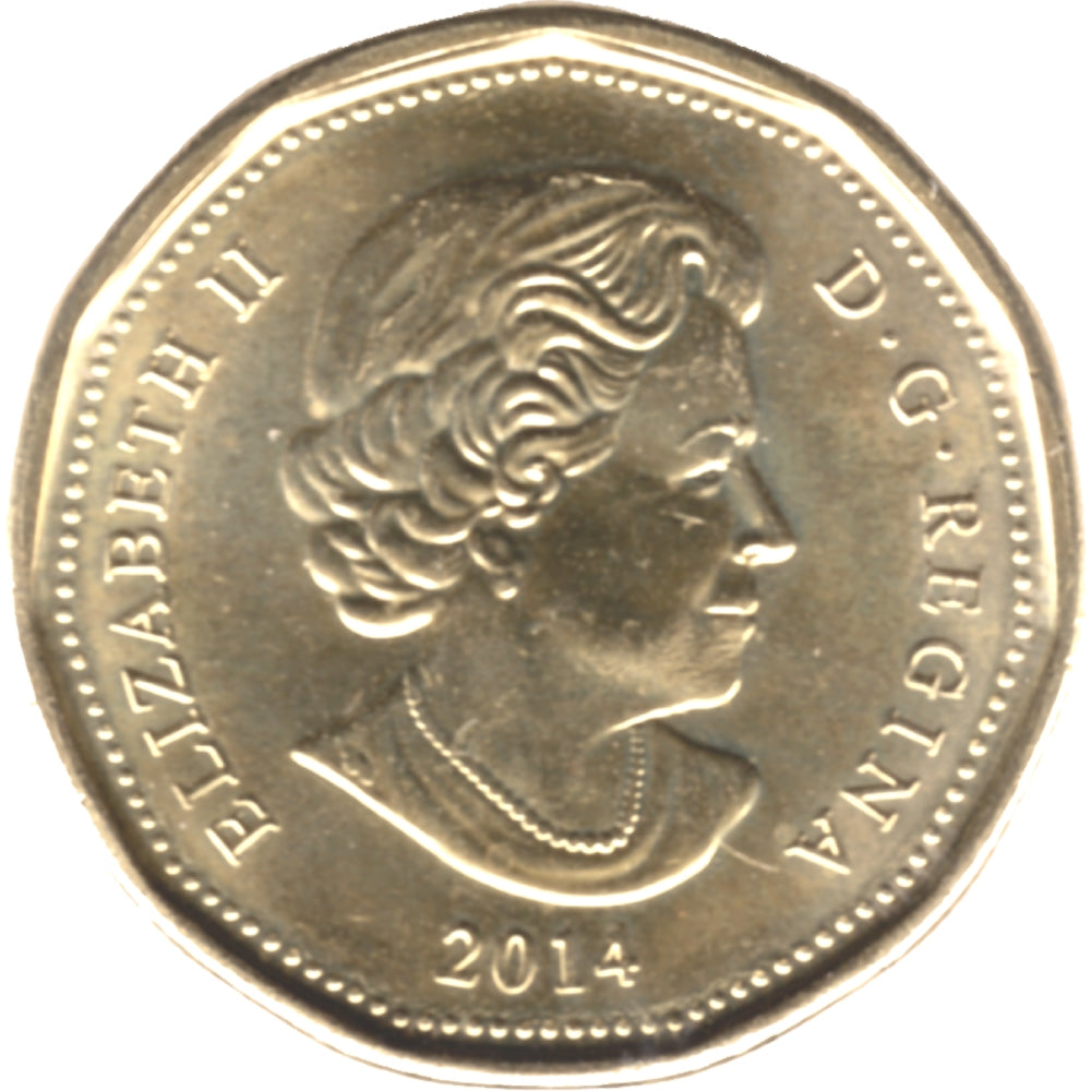 2014 Canada Olympic Loon (Lucky) Dollar Brilliant Uncirculated (MS63)