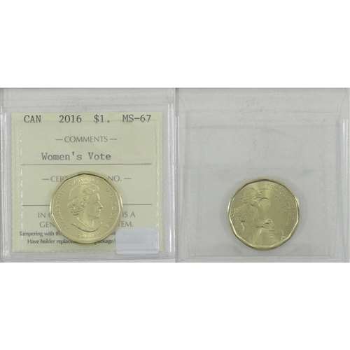 2016 Canada Women's Right to Vote Dollar ICCS Certified MS67