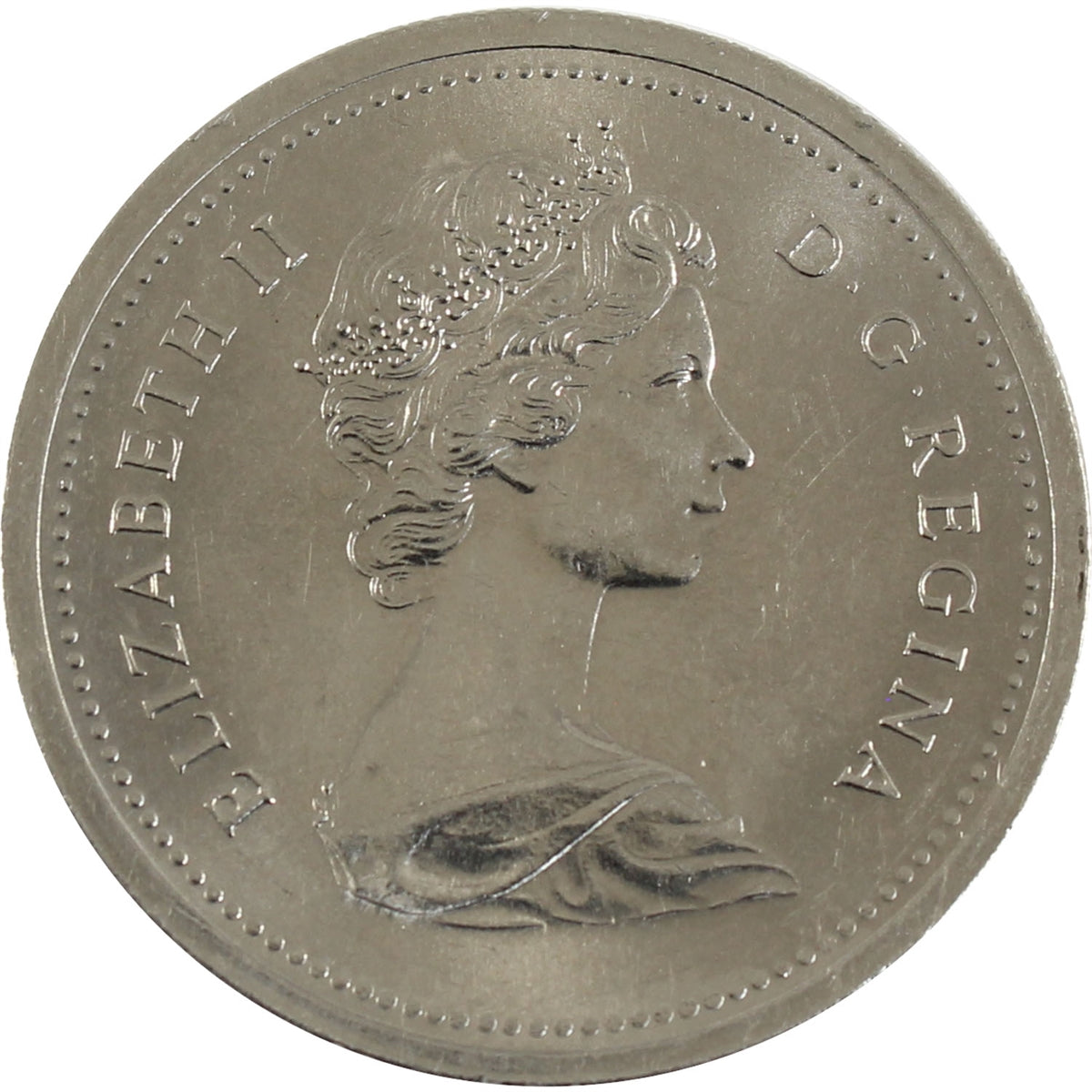 1977 Var. 3 Det. Jewel SWL Canada Nickel Dollar Almost Uncirculated (AU50)