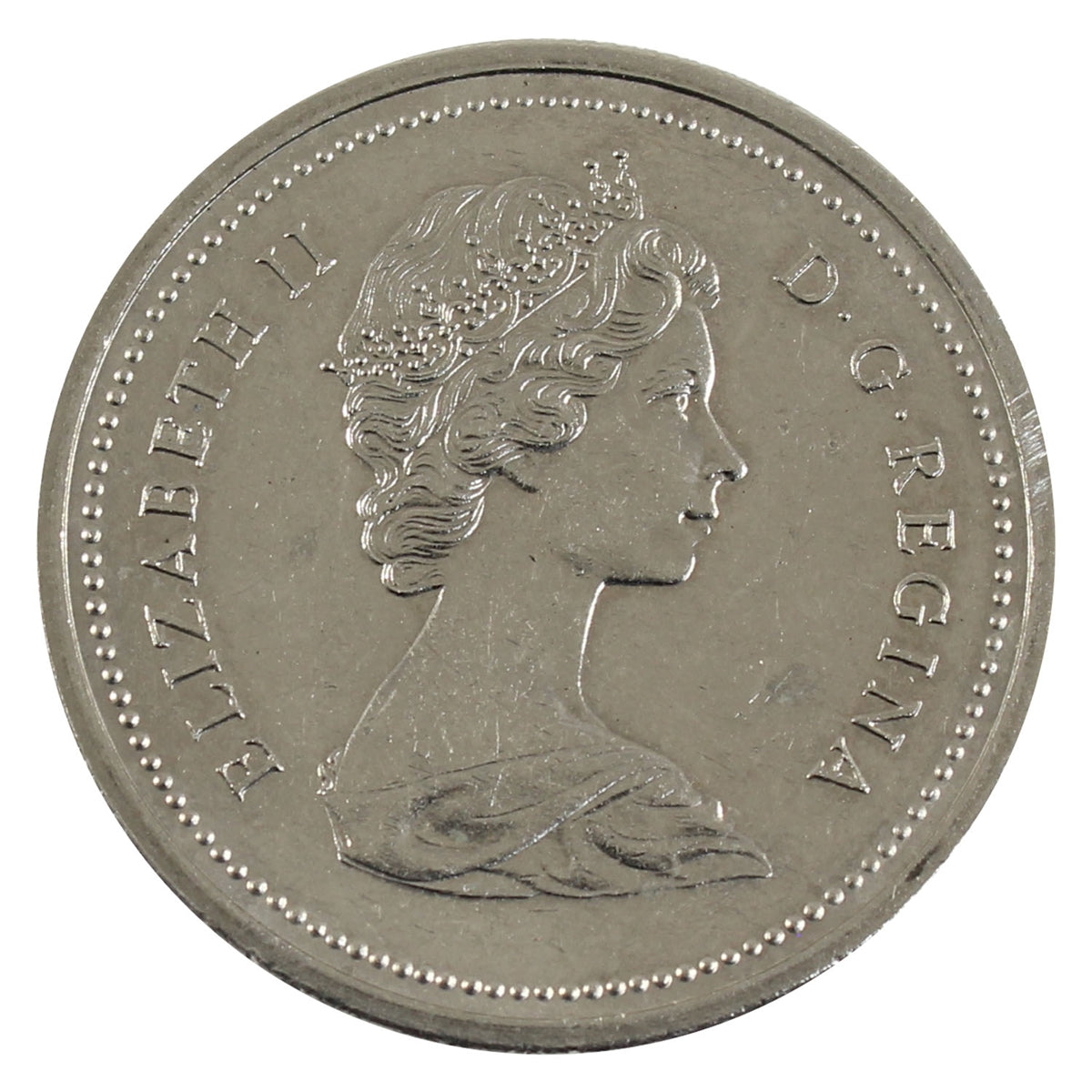 1976 Attached Jewel Canada Nickel Dollar Almost Uncirculated (AU50)