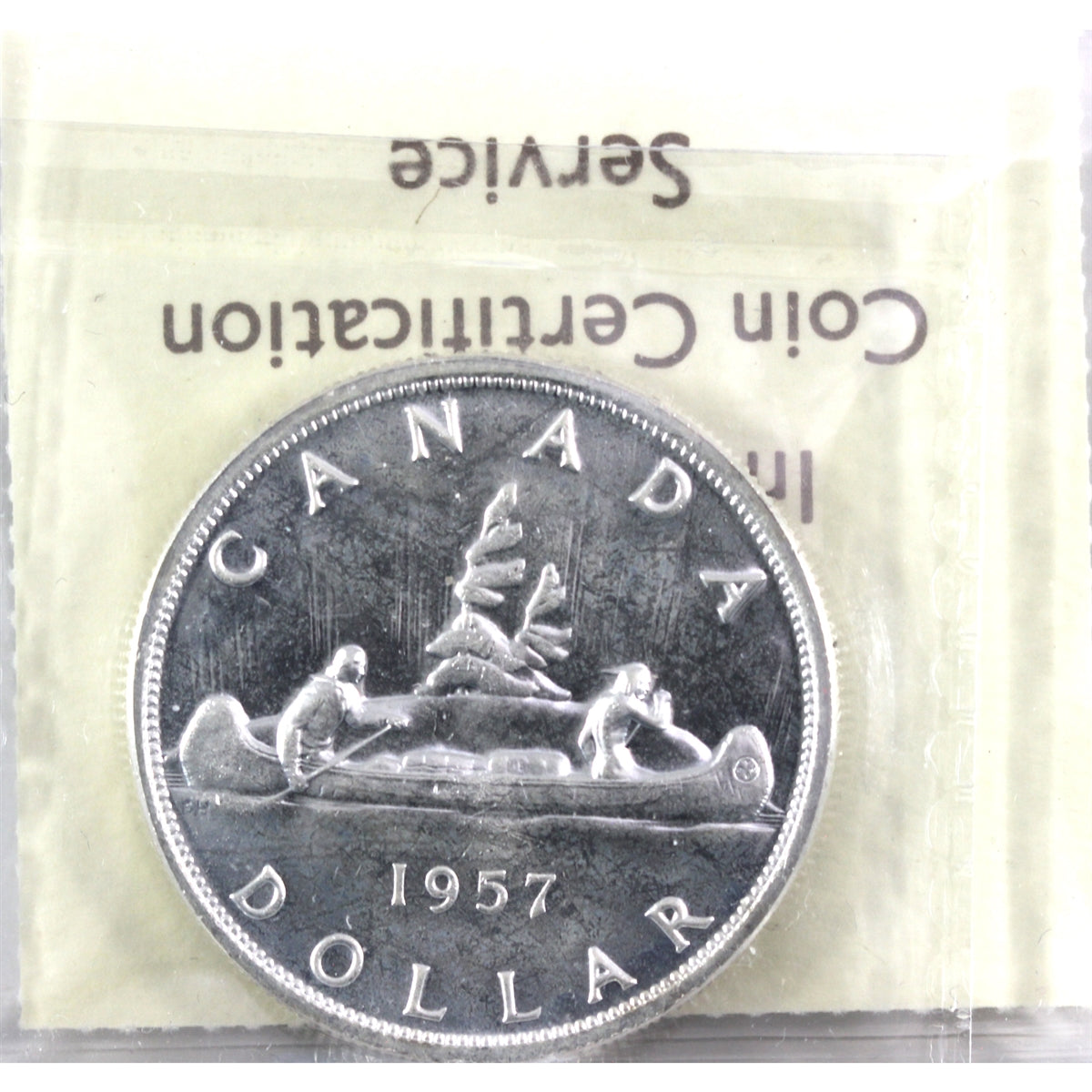 1957 Canada Dollar ICCS Certified PL65