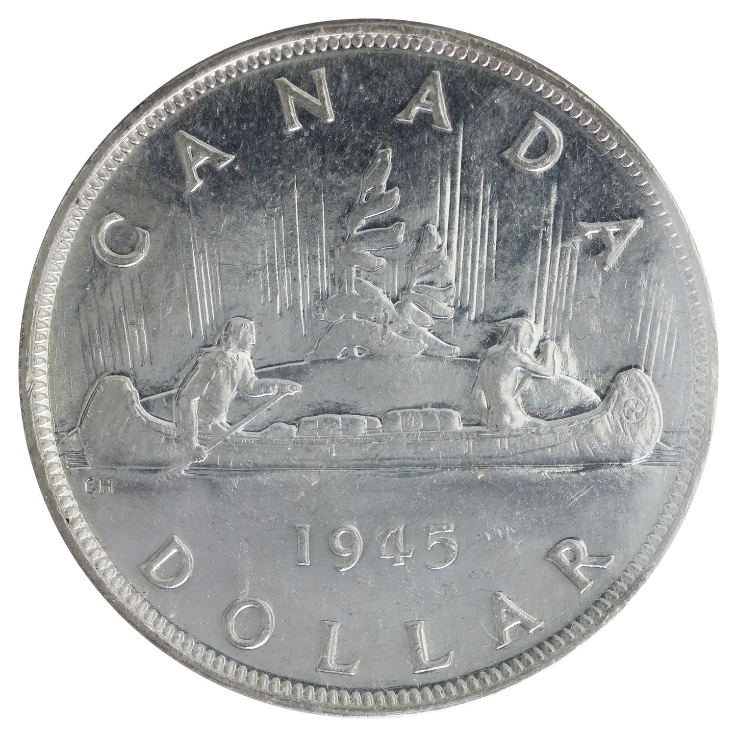 1945 5/5 Canada Dollar ICCS Certified AU55