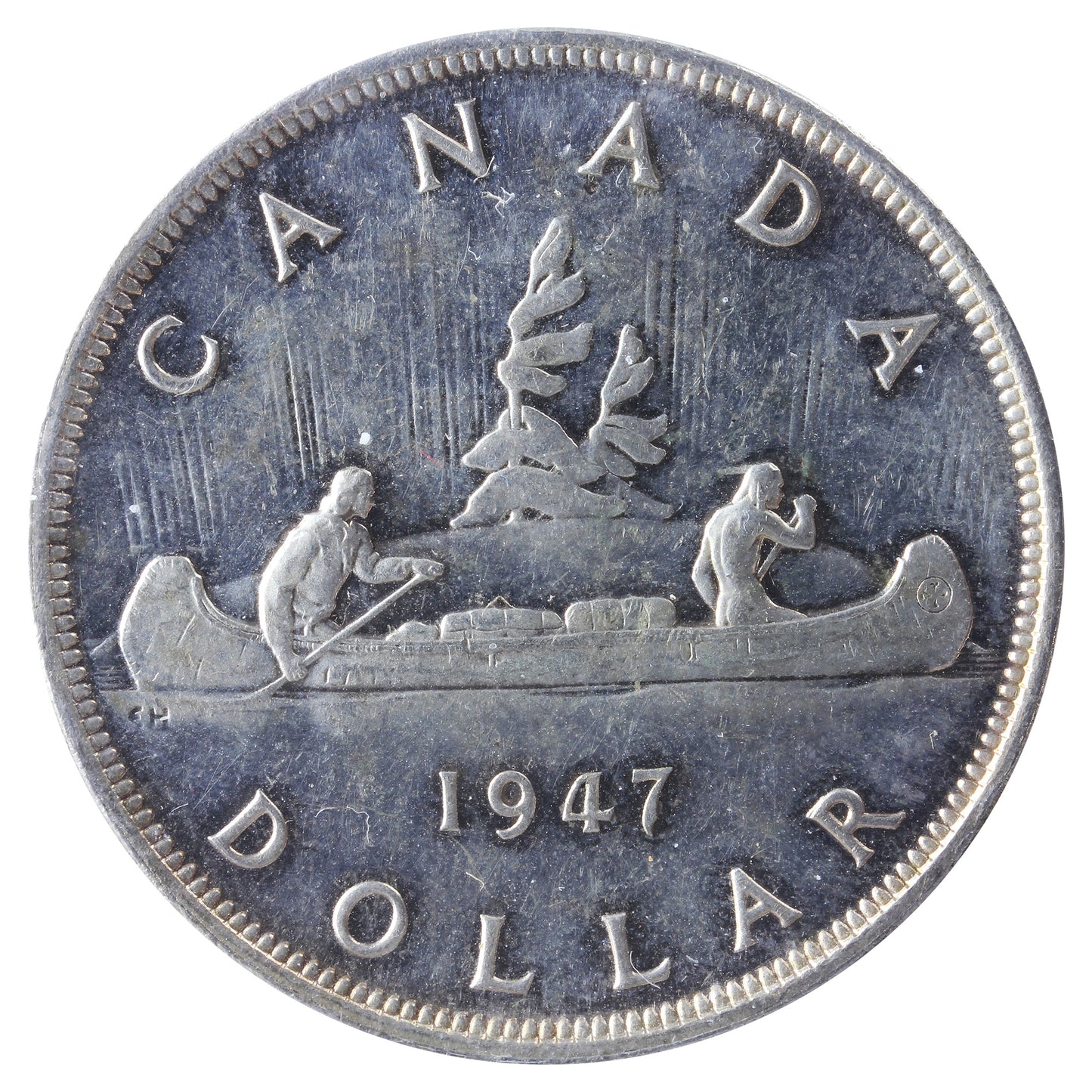 1947 Pointed 7, 2x HP Canada Dollar ICCS Certified MS62