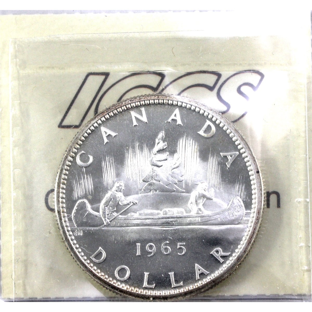 1965 Large Beads Ptd. 5 (Type 4) Canada Dollar ICCS Certified PL65 Heavy Cameo
