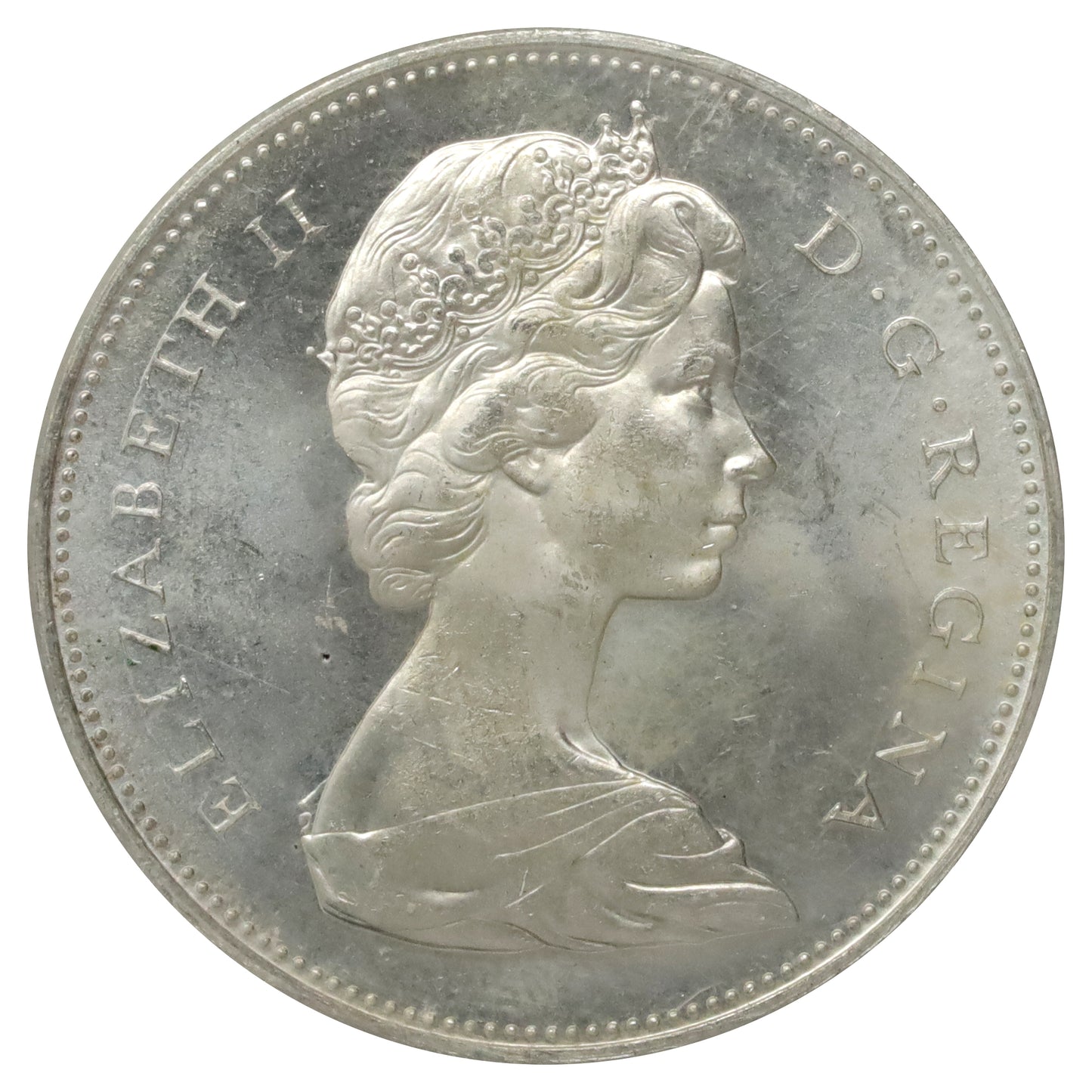 1965 Medium Beads Ptd. 5 (Type 5) Canada Dollar ICCS Certified MS64 Cameo
