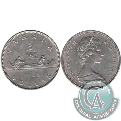 1968 No Island Canada Nickel Dollar AU-UNC (AU55)