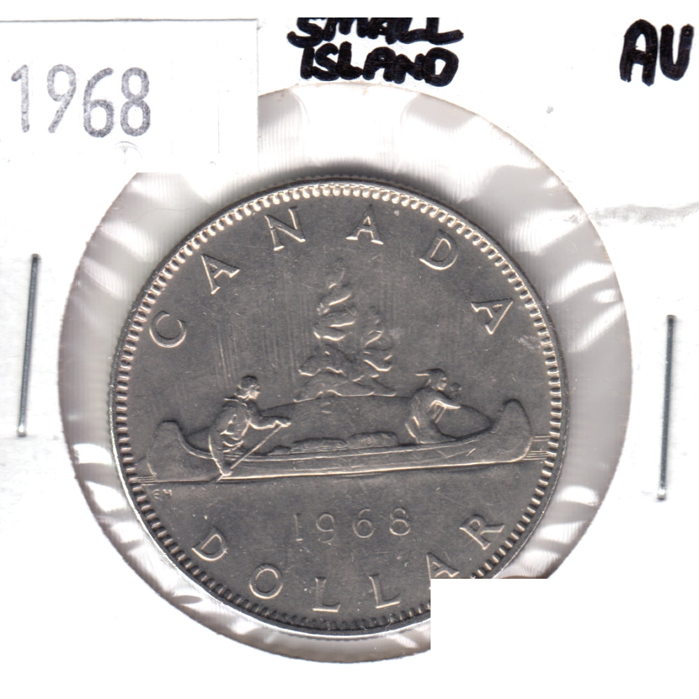 1968 Small Island Canada Nickel Dollar Almost Uncirculated (AU50)
