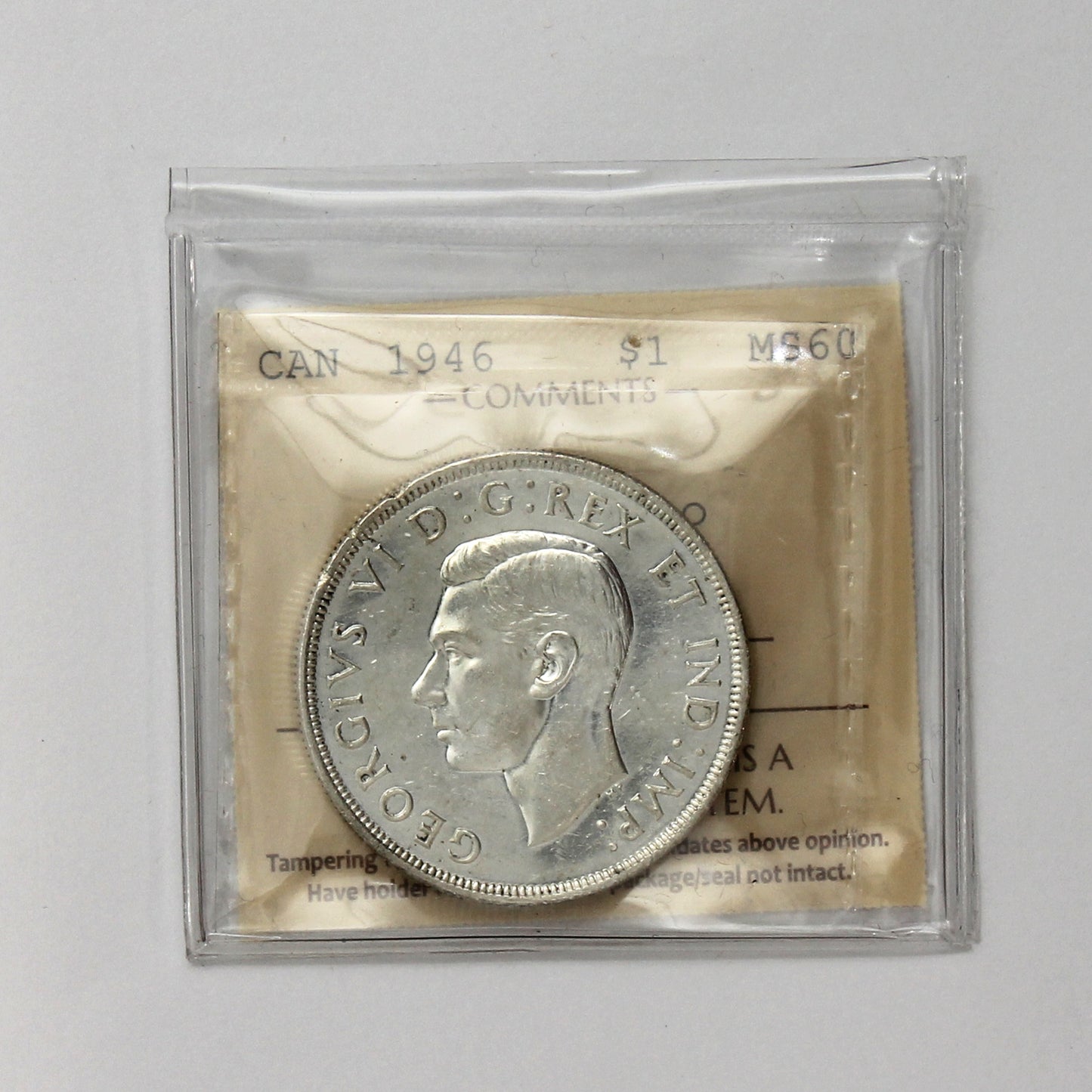 1946 SWL Canada Dollar ICCS Certified MS60 (XCZ 645) Cameo