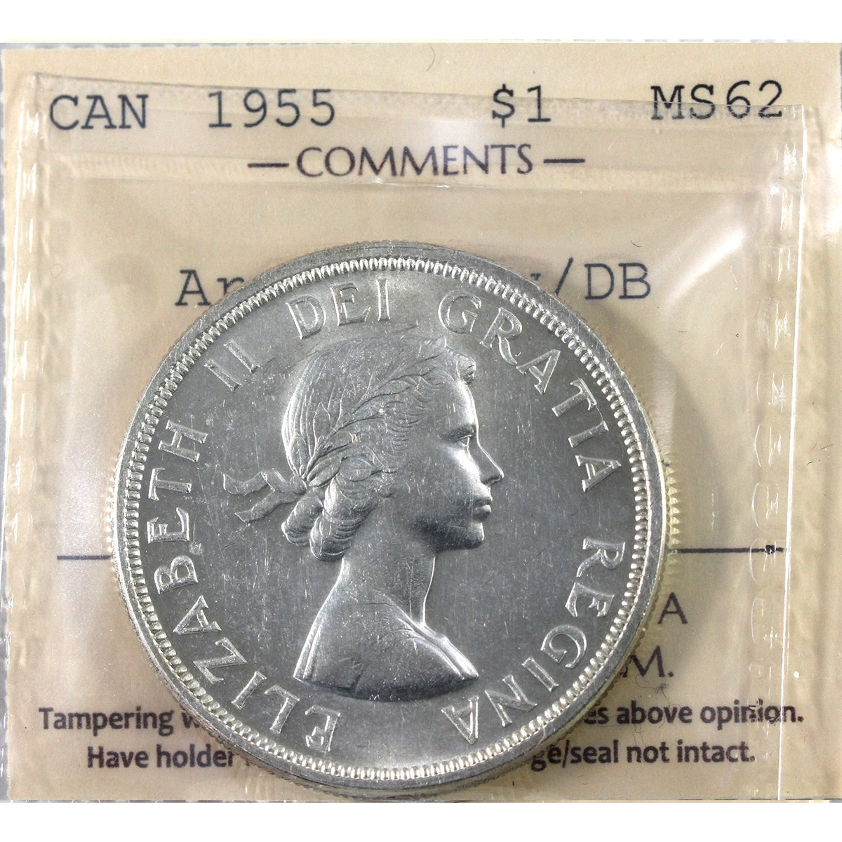 1955 Arnprior with Die Breaks Canada Dollar ICCS Certified MS62