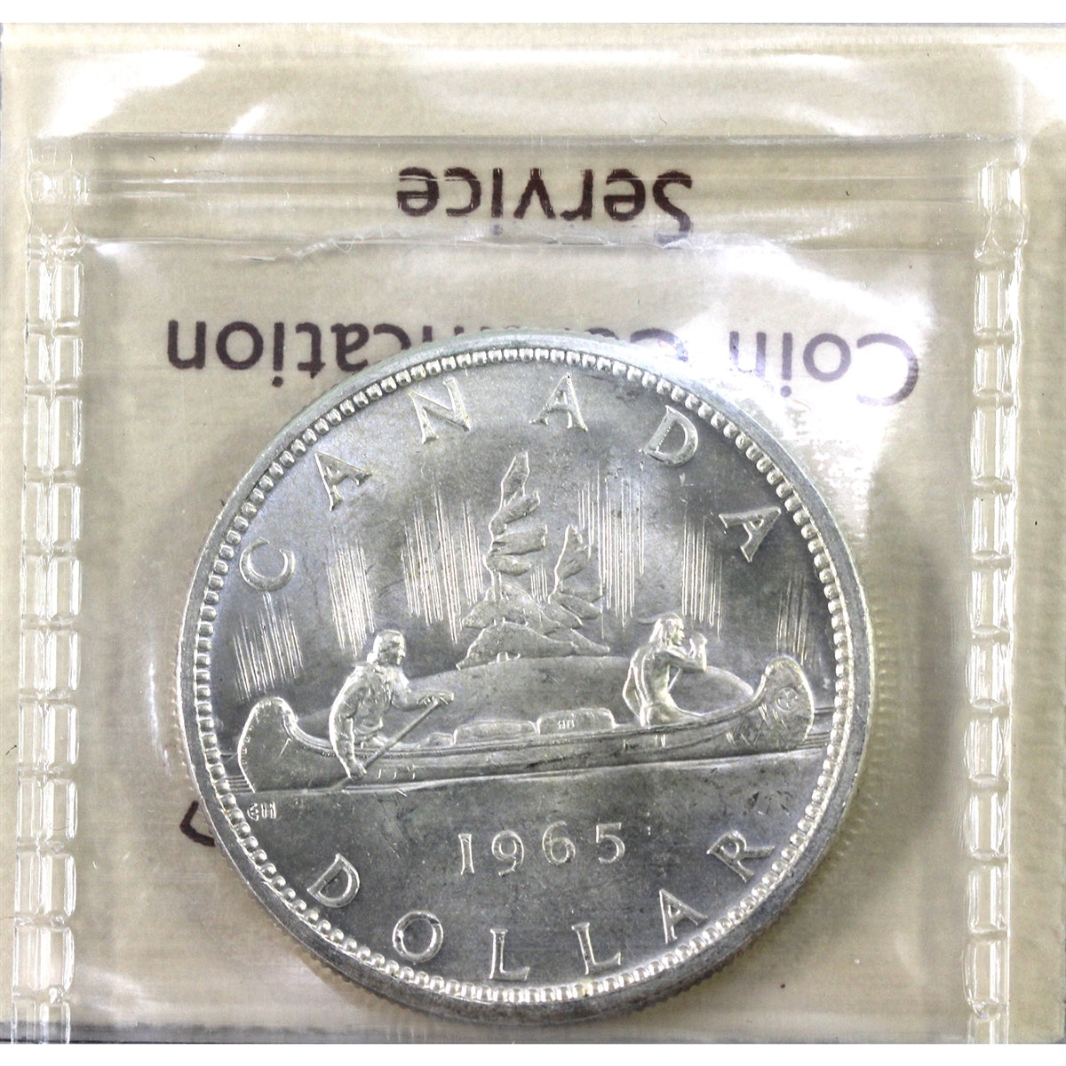 1965 Medium Beads Ptd. 5 (Type V) Canada Dollar ICCS Certified MS63