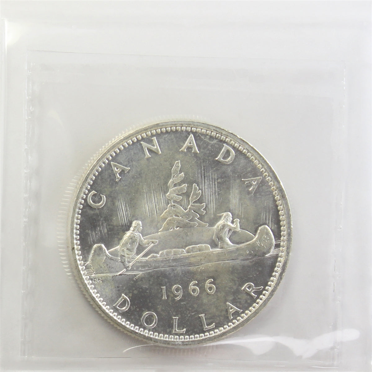 1966 Large Beads Canada Dollar ICCS Certified MS63 Cameo