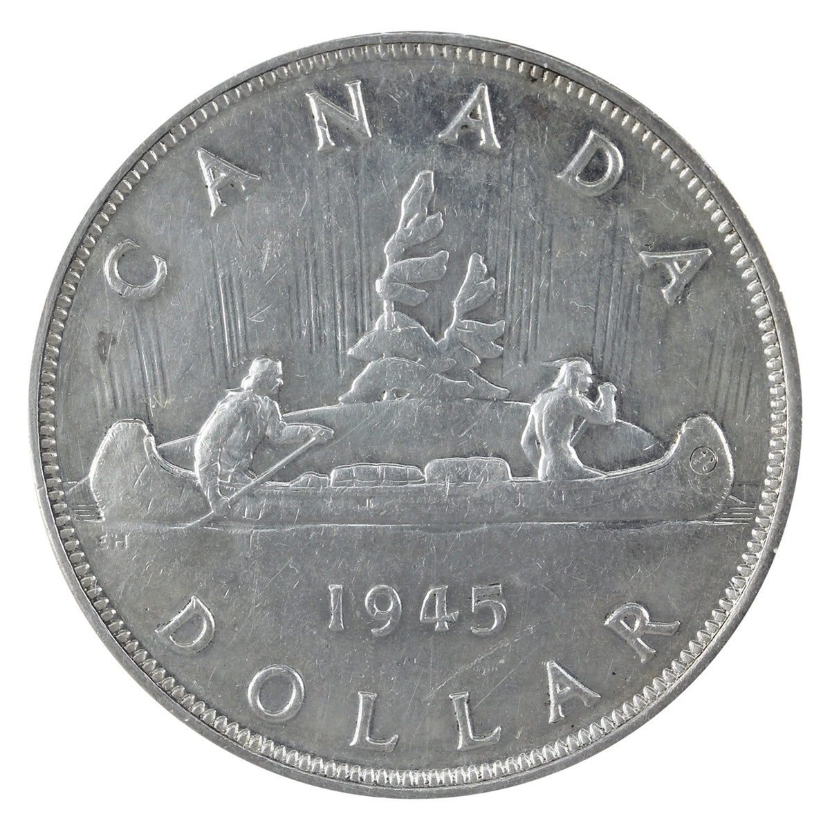 1945 5/5, Dbl. HP Canada Dollar ICCS Certified EF40