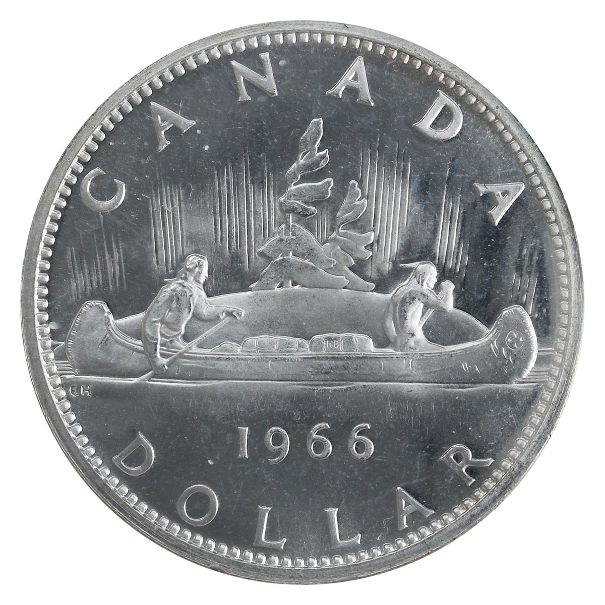 1966 Large Beads Canada Dollar ICCS Certified PL66 Cameo
