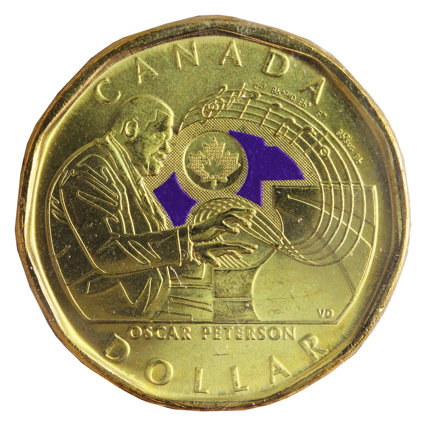 2022 Coloured Oscar Peterson Canada Dollar ICCS Certified MS65