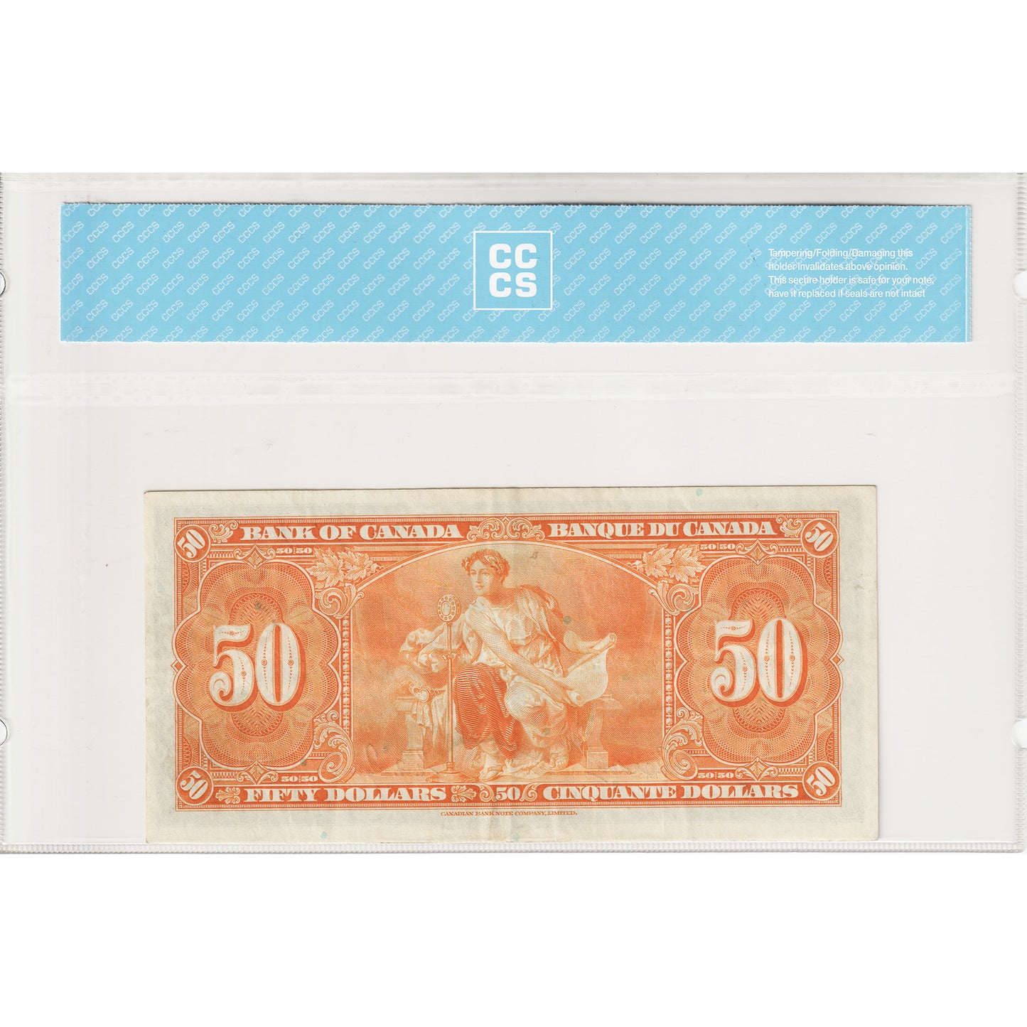 BC-26b 1937 Canada $50 G-T, Changeover, B/H, CCCS Cert. VF25