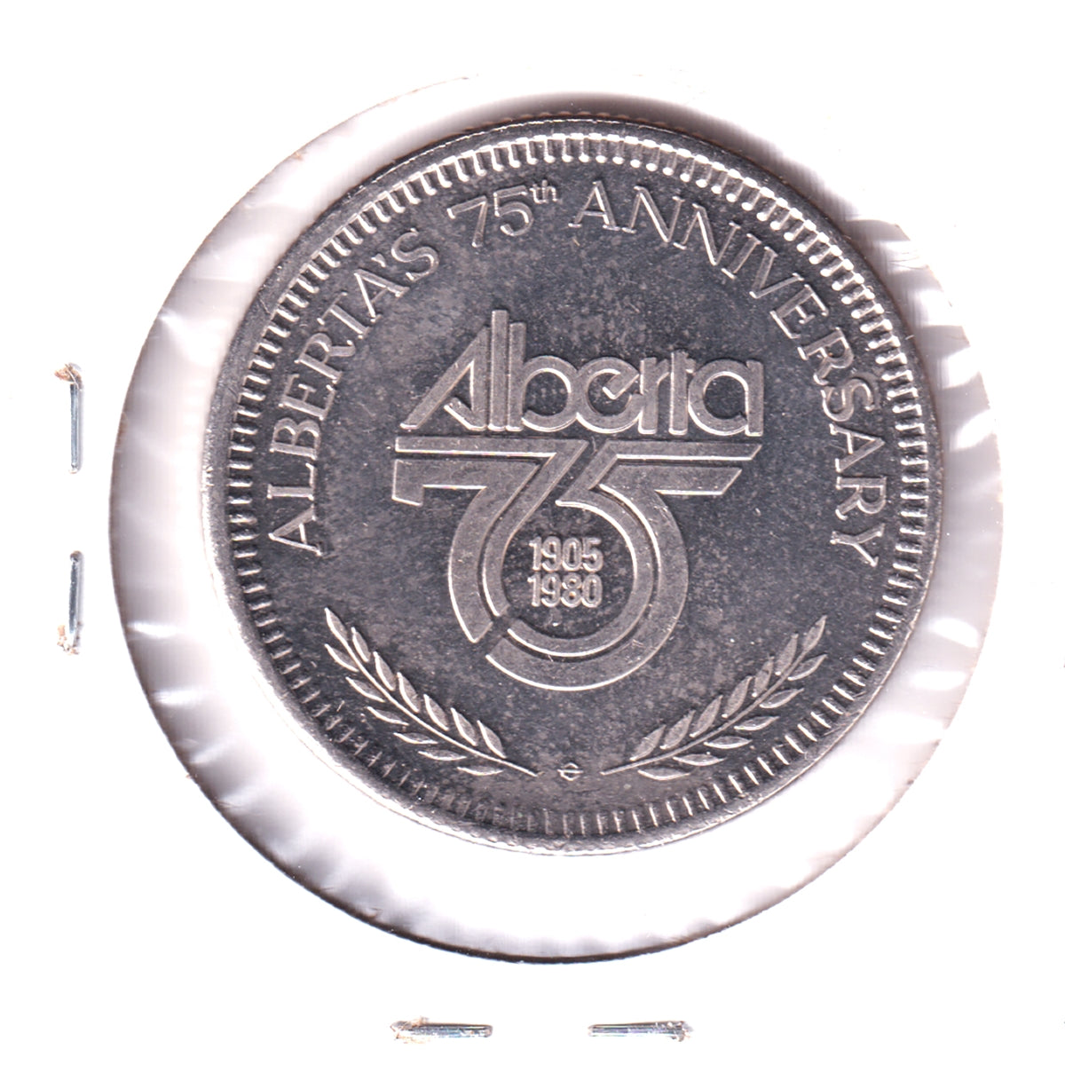 1980 Westlock, AB, Trade Dollar Token: Salute to Pioneers / Alberta's 75th Anniversary