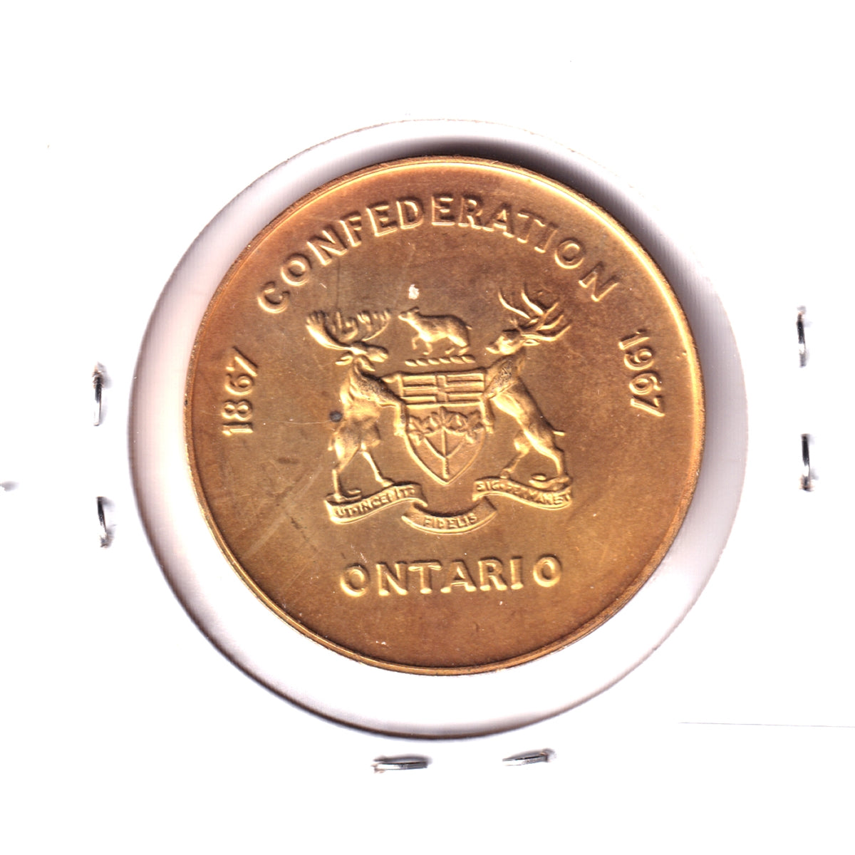 1967 Ontario Confederation Centennial Medallion, Gold Colour