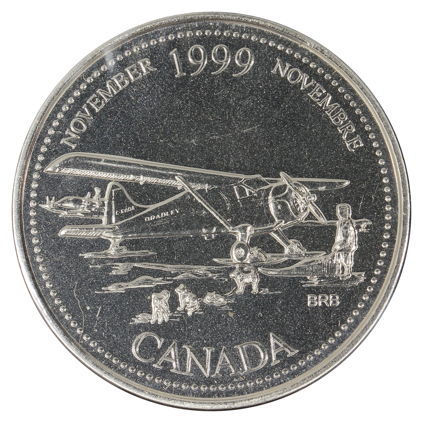 1999 November MULE Canada 25-cents Proof Like (Scratched)