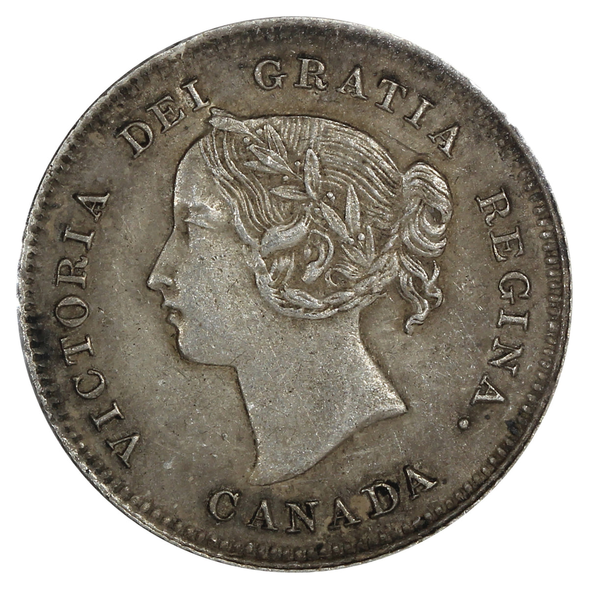 1896 Canada 5-cents, EF-AU (EF45) Scratched, marks, or impaired