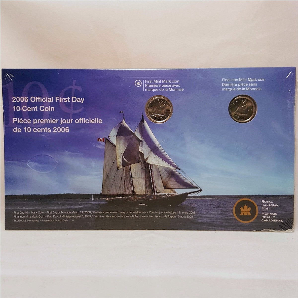 2006 Canada 10-cent First Day Strike Coins - Old & New Mark