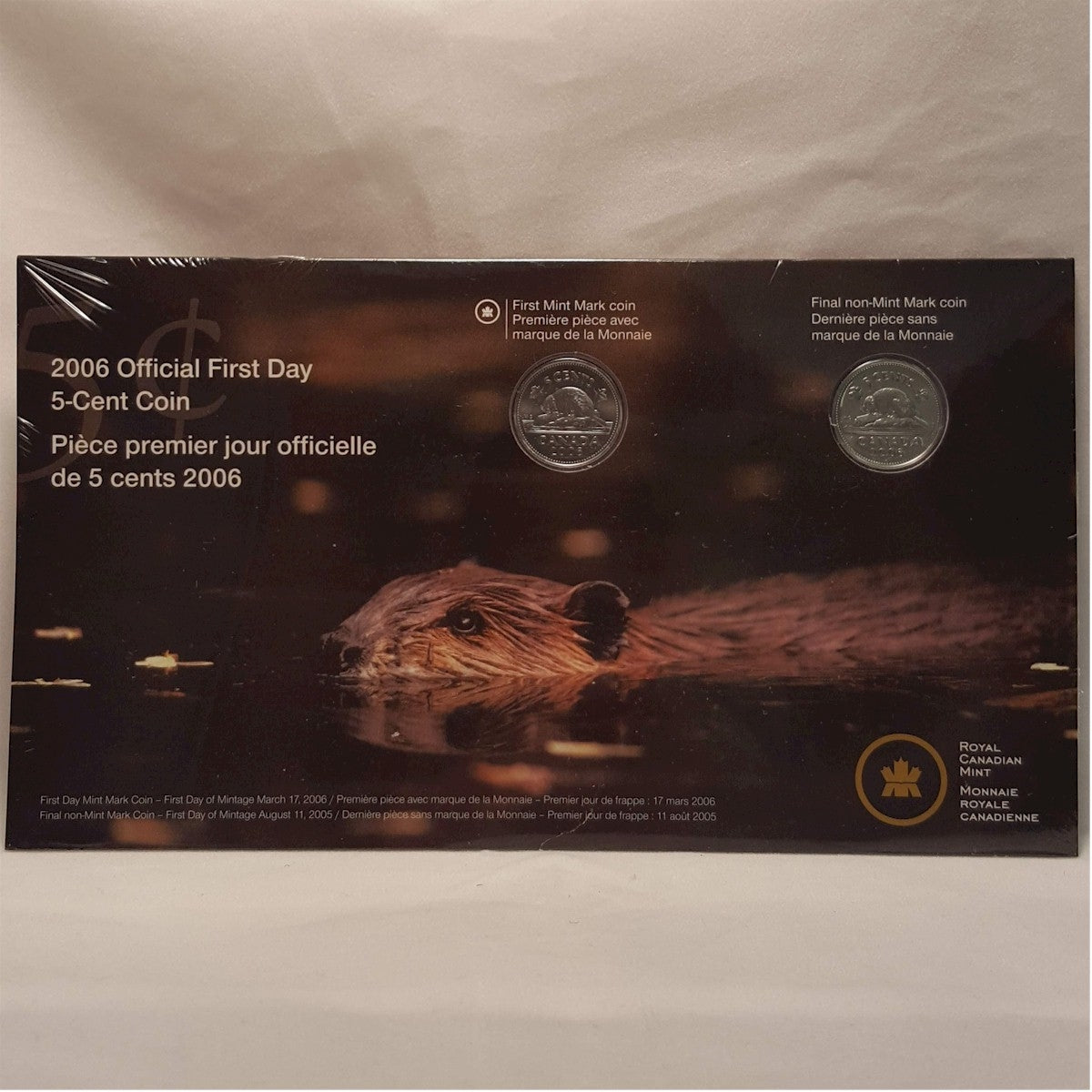2006 Canada 5-cent First Day Strike Coins - Old & New Mark