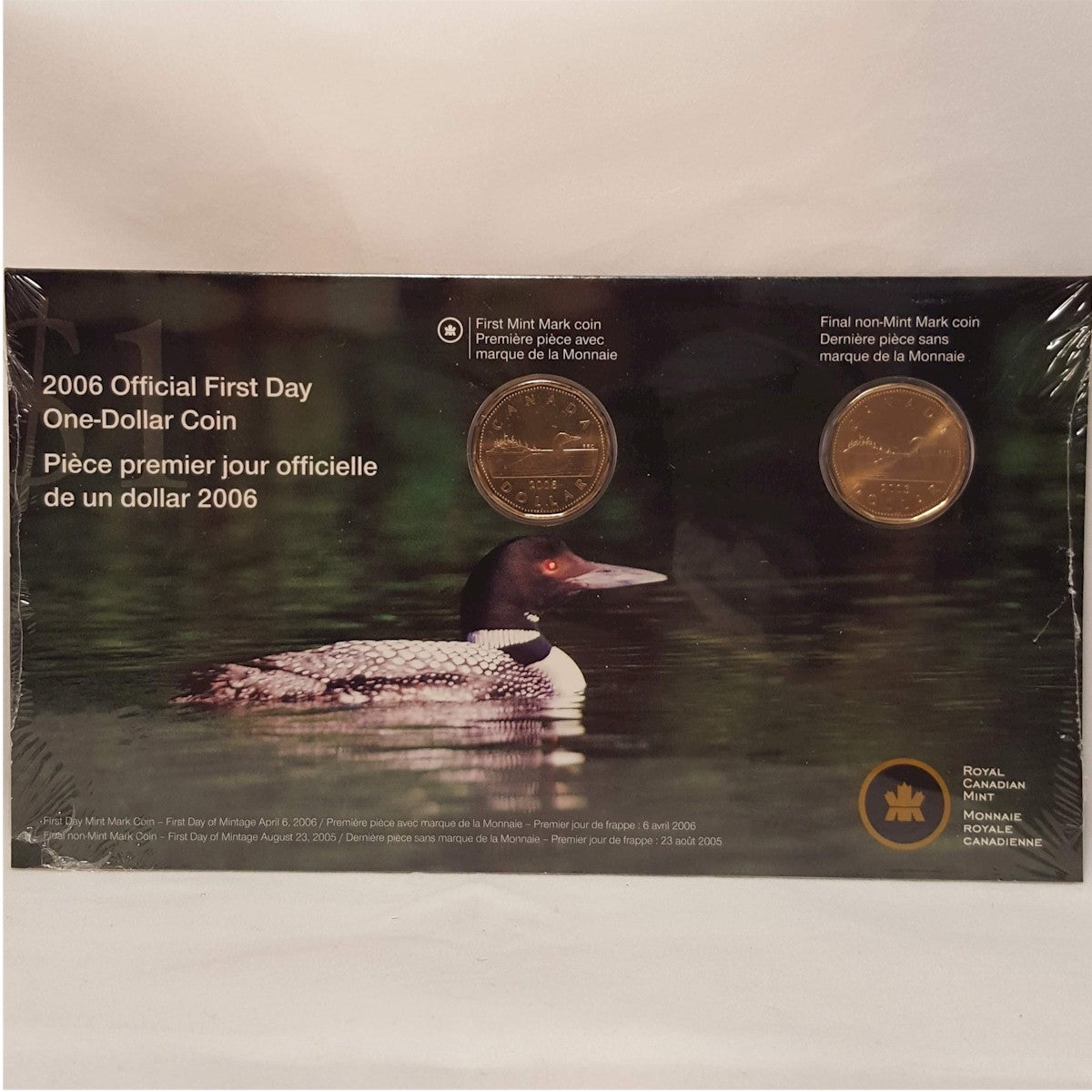 2006 Canada $1 First Day Strike Coins - Old & New Mark