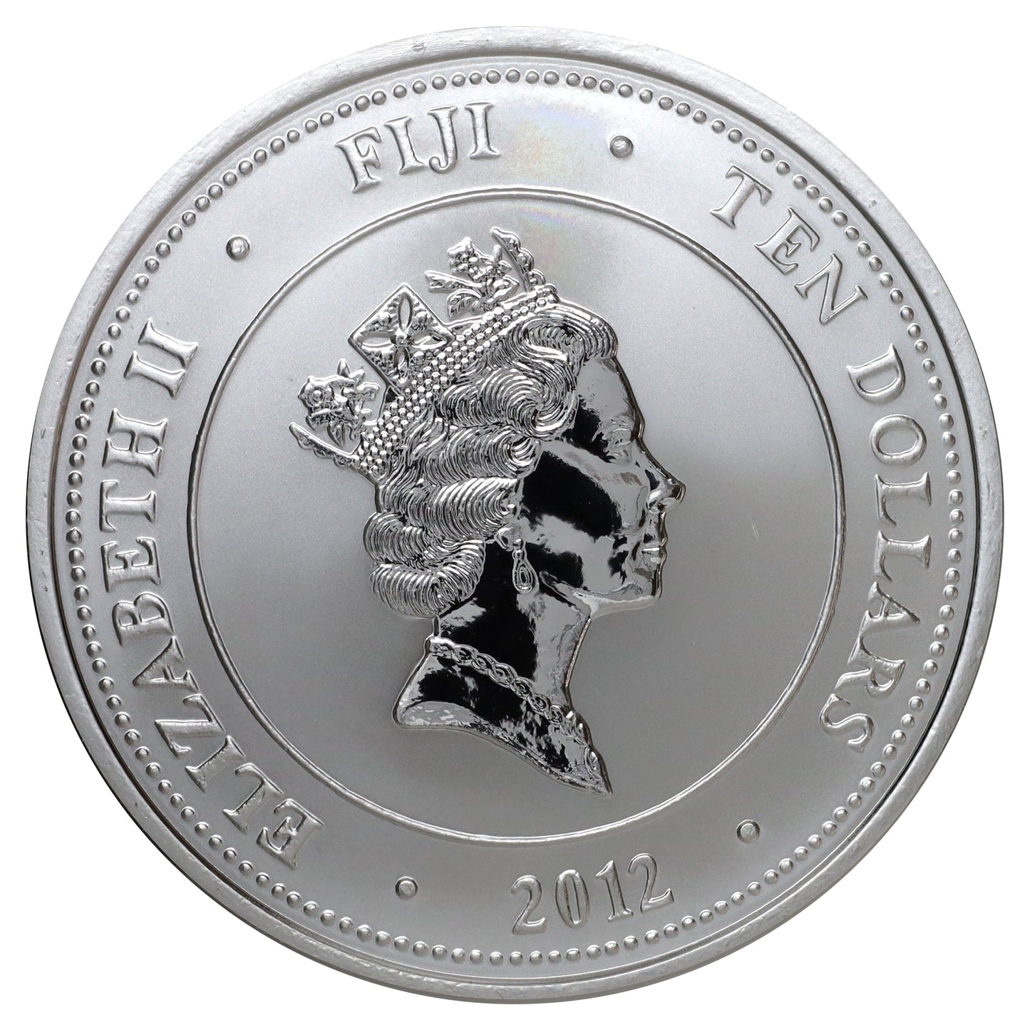 2012 Fiji $10 Taku Turtle 5oz Silver (No Tax) Capsule Scr/Scuffed