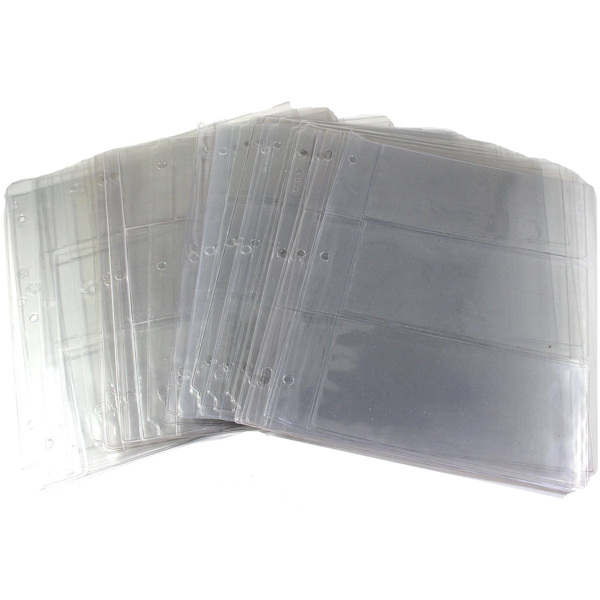 Lot of 30x 3-pocket 3-ring Binder Pages for Paper Money (Used), 30Pcs (Sold As Is)