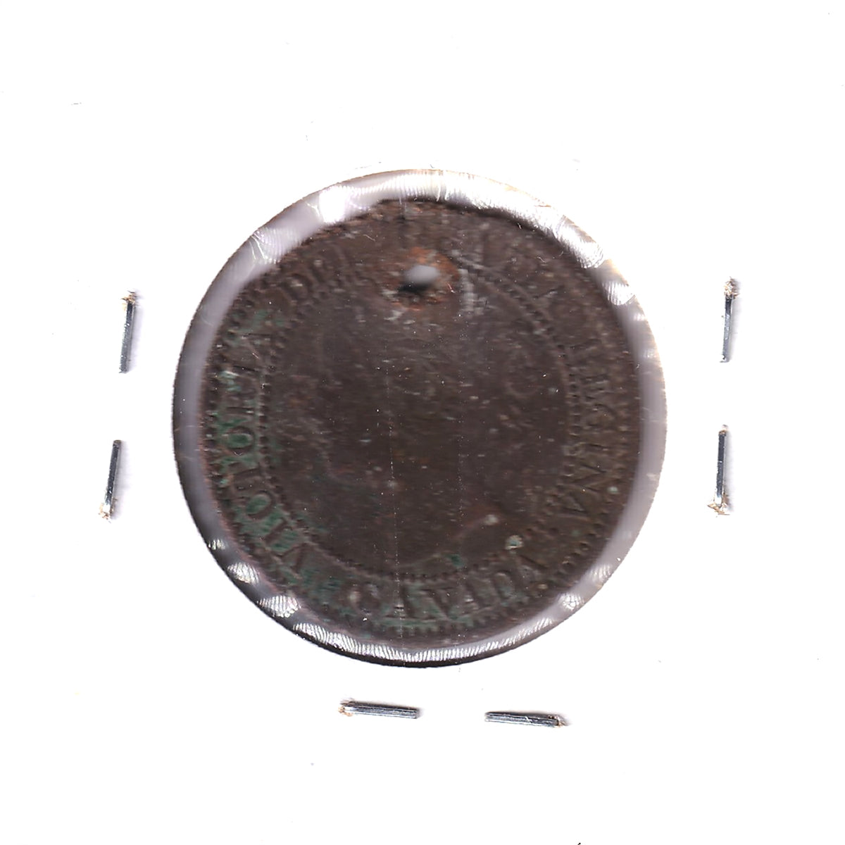 1858 Canada 1-cent F-VF (F15) Impaired
