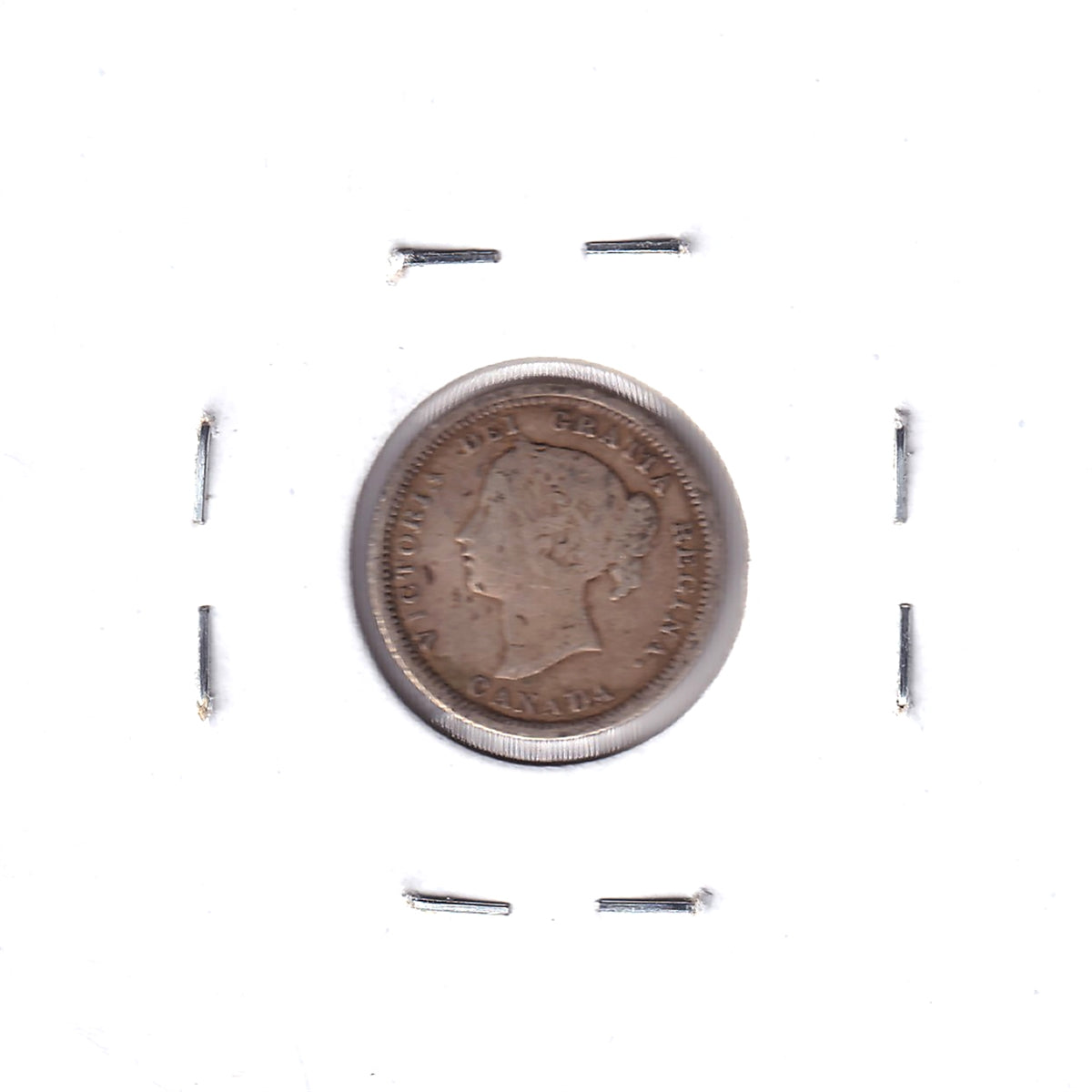 1870 Narrow Rim Canada 5-cents Fine (F12)