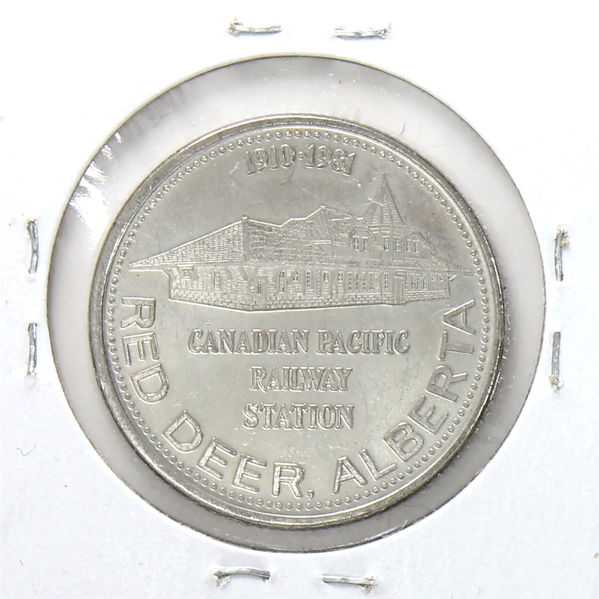 1981 Red Deer Dollar Trade Token: Canadian Pacific Railway Station