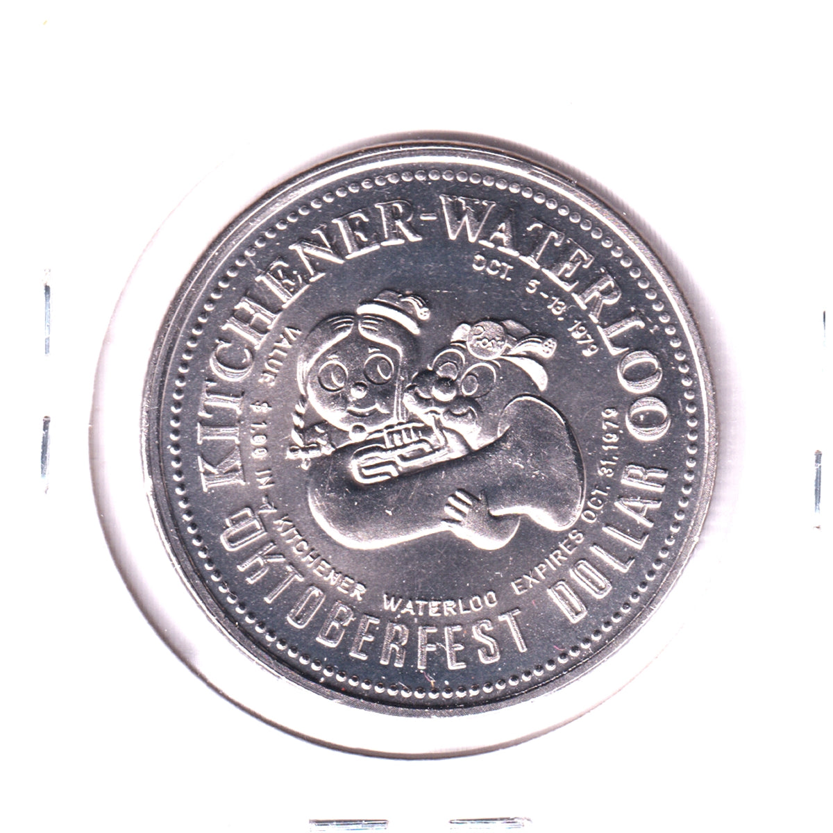 1979 K-W Oktoberfest Dollar Trade Token: Berlin-Kitchener 125th Ann.