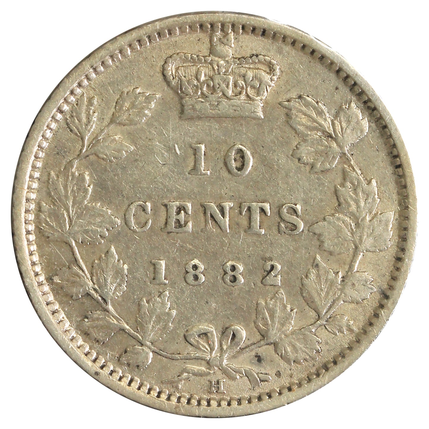 1882H Canada 10-cents EF-AU (EF45) scratched