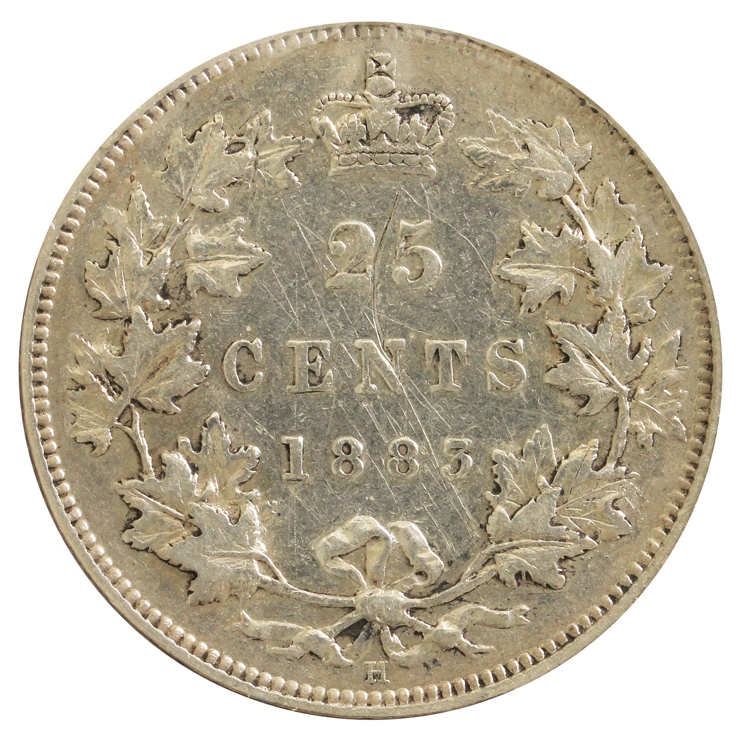 1883H Canada 25-cents VF-EF (VF-30) scratched