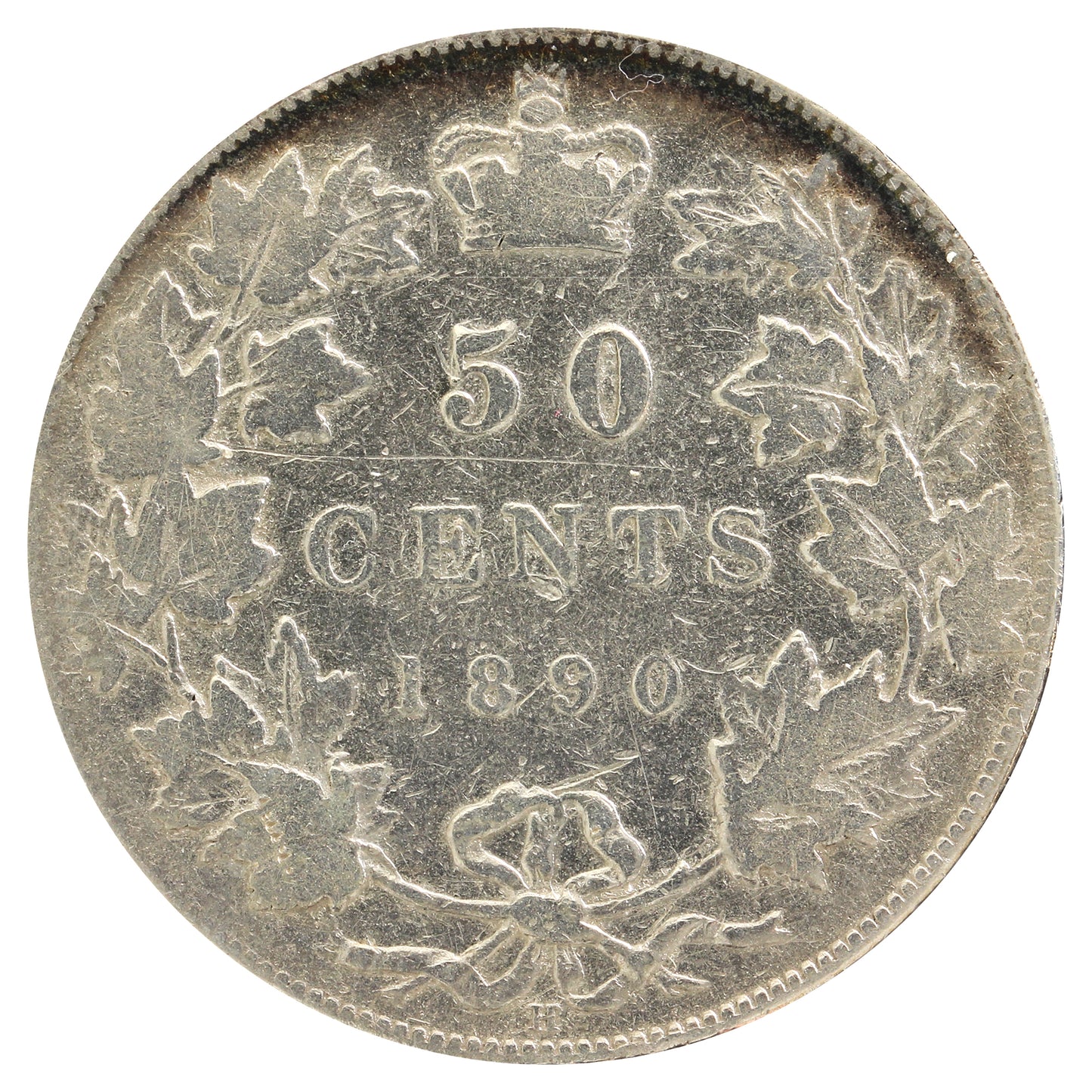 1890H Canada 50-cents Very Good (VG8) scratched