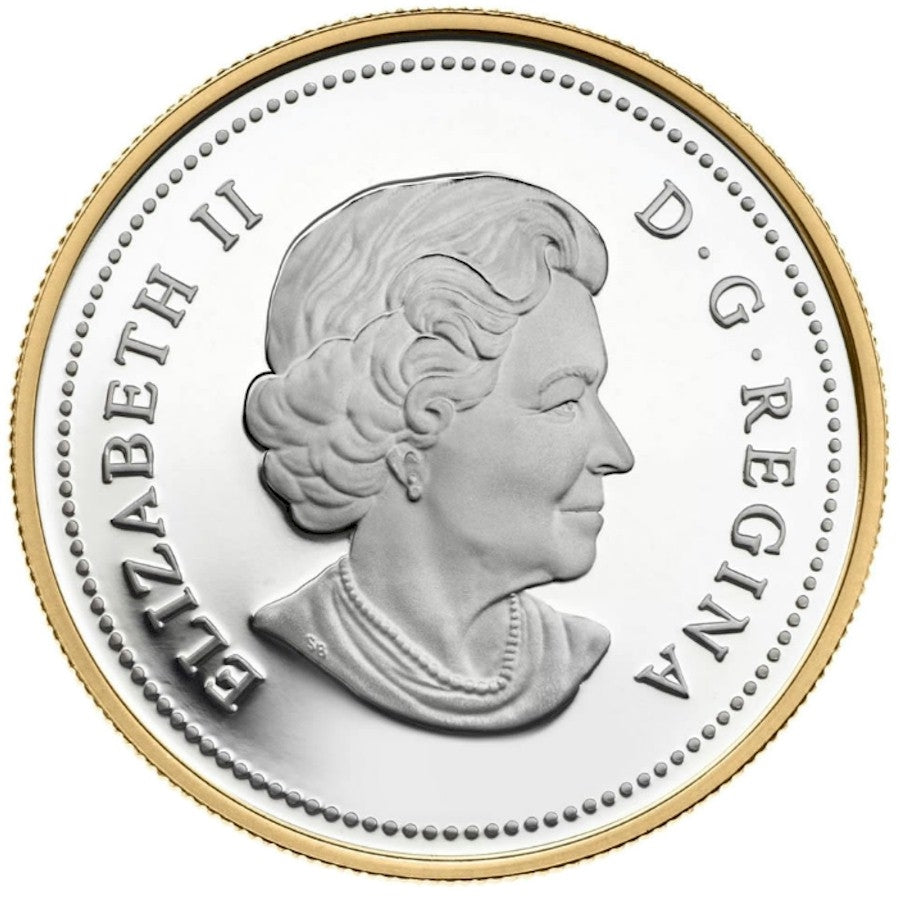 2013 Canada Gold Plated Silver Dollar in square capsule (No Tax)