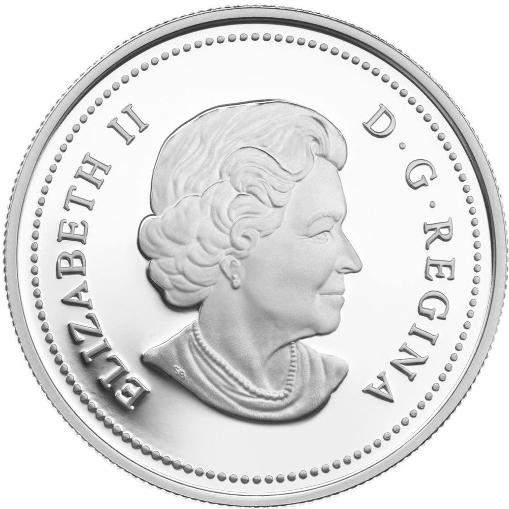 2015 Canada Anniversary of the Flag Colourized Silver Dollar (No Tax) Square Capsule