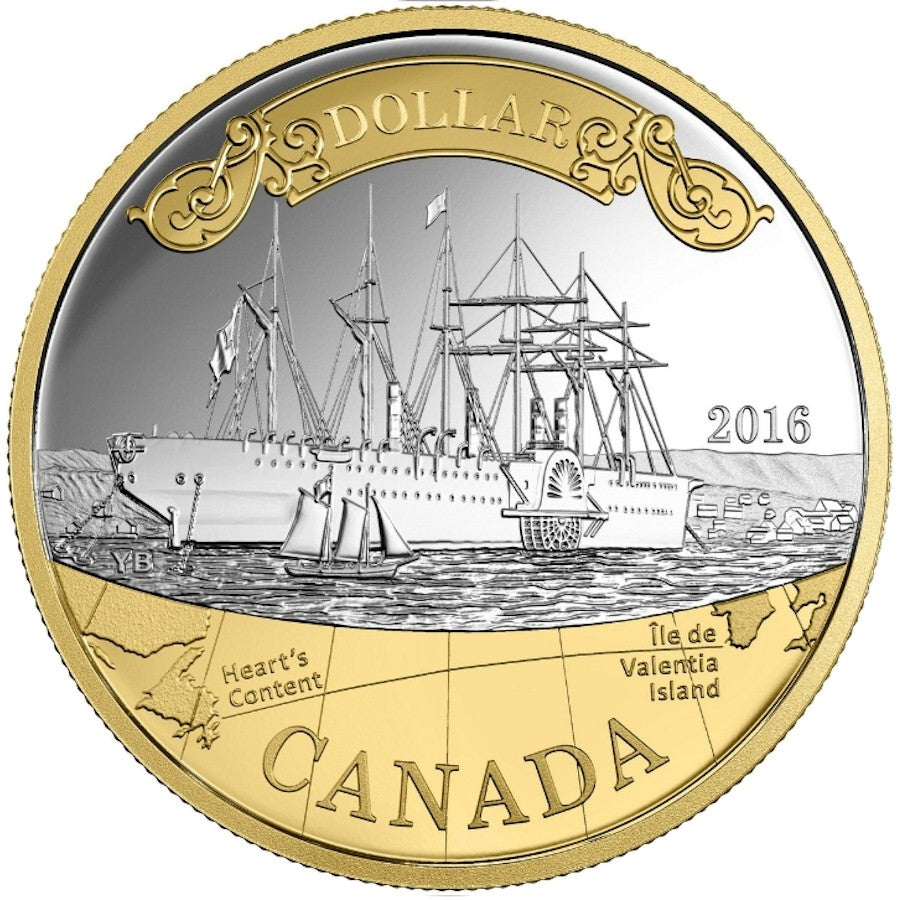 2016 Canada Gold Plated Proof Silver Dollar in Square Capsule (No Tax)