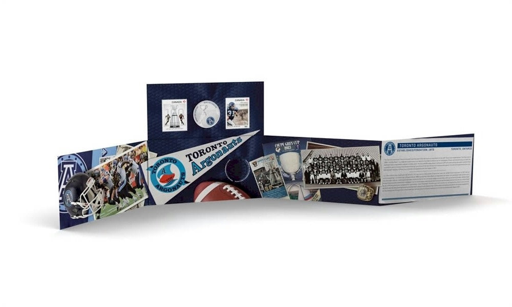 2012 Canada 25-cent Toronto Argonauts CFL Coin and Stamp Set.