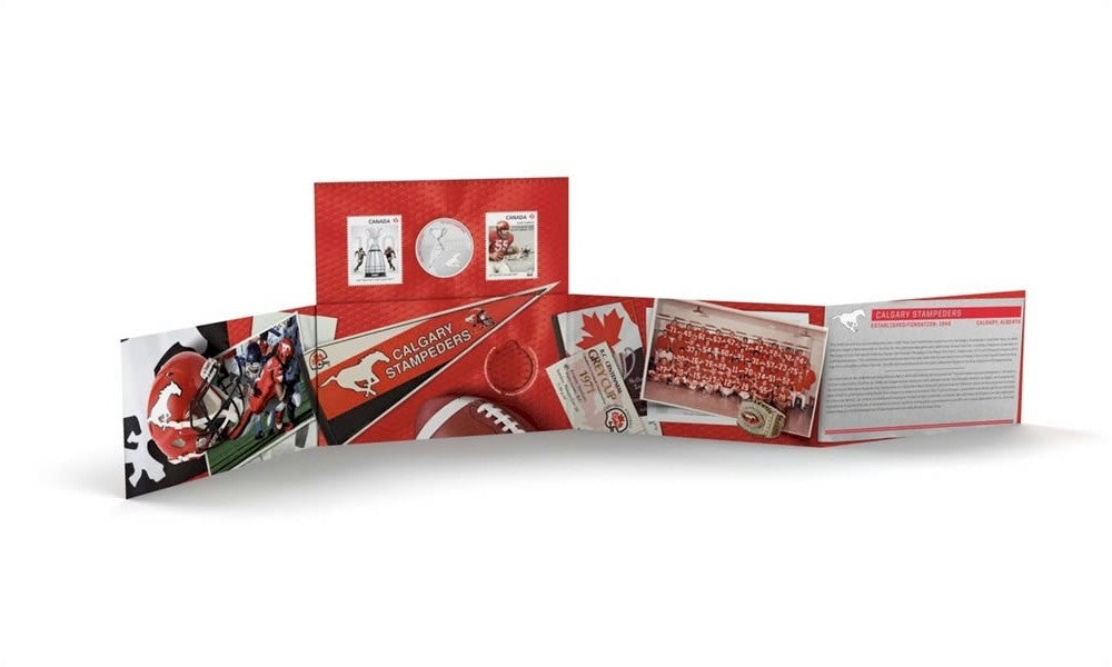 2012 Canada 25-cent Calgary Stampeders CFL - Coin and Stamp Set.