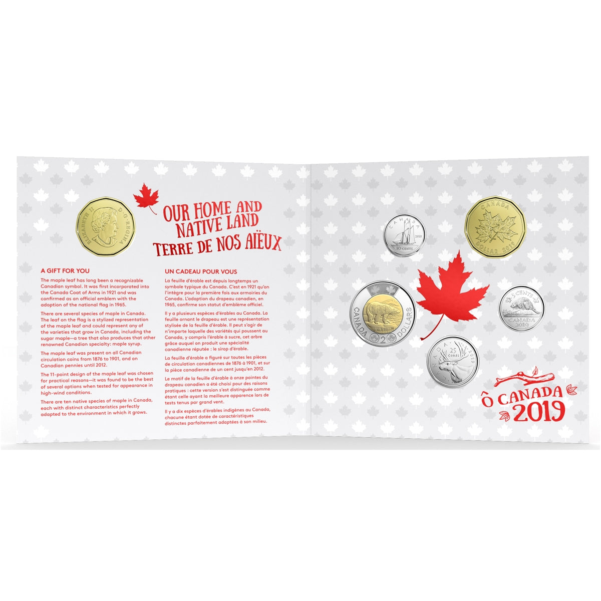 2019 O Canada Gift Set with Maple Leaf Loon