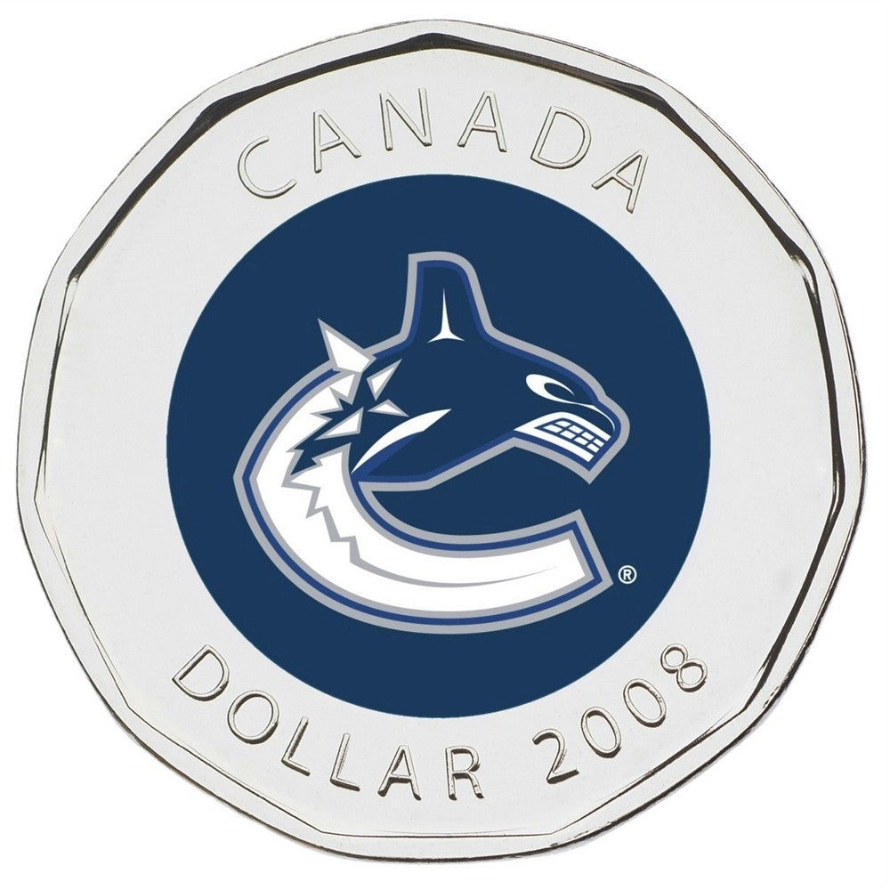 2008 Canada Vancouver Canucks NHL Coin Set with Colourized Dollar
