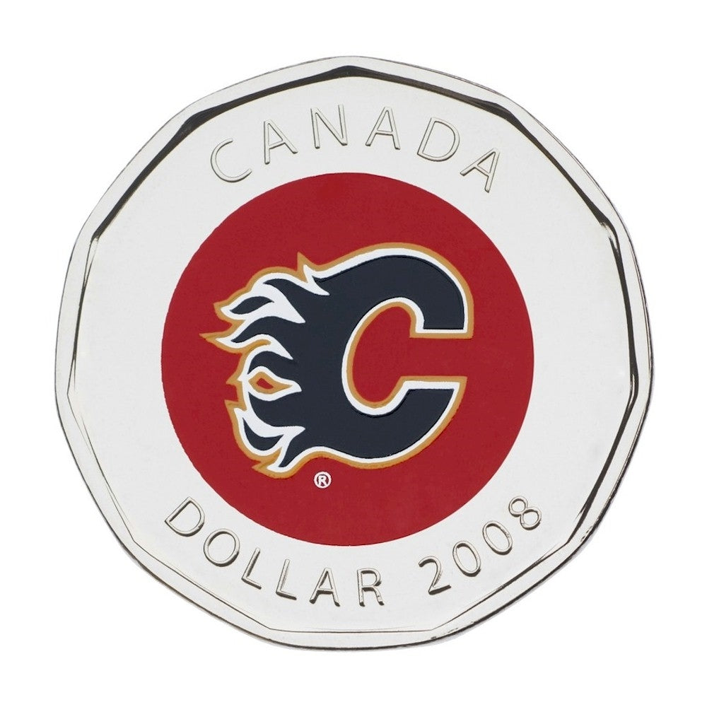 2008 Canada Calgary Flames NHL Coin set with Colourized Dollar.